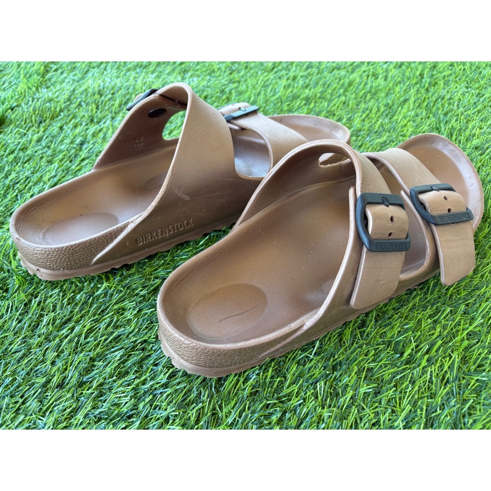 Birkenstock Arizona EVA Sandals Copper Brown Metallic Slides Womens 9.5 Mens 8